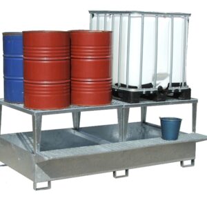 Collecte - Traitement de déchets Bac de rétention  1050 litres avec soutirage stockage gerbeur